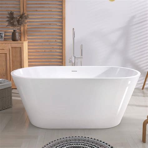 51 freestanding tub|Getpro 51 in. x 27.5 in. Oval Free Standing Soaking。